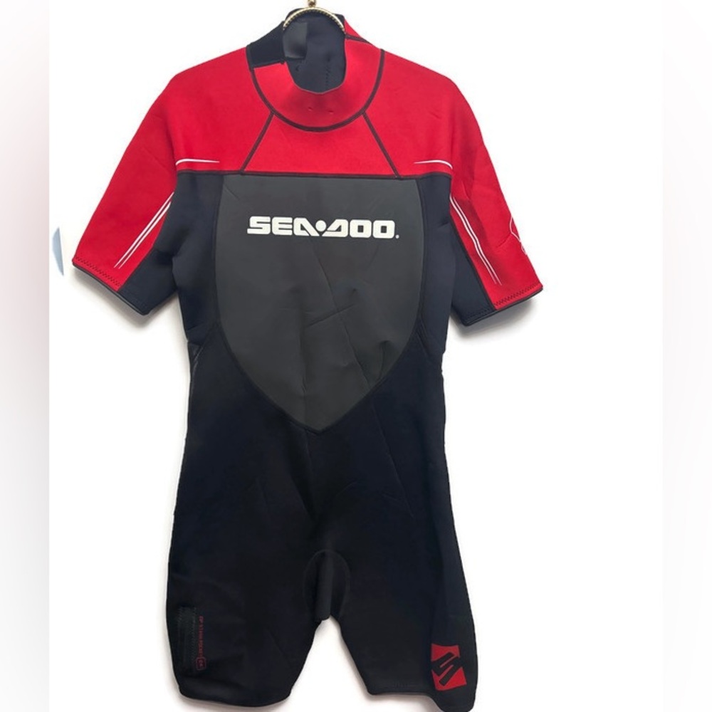 Sea-Doo BRP 4 Way Ultra Flex Men’s Wetsuit Jet Ski Surf Sz Lg  Black Red…
